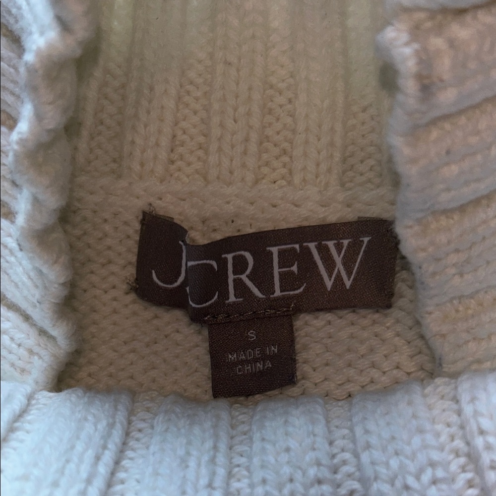 J. Crew White and Black Striped Ribbed Mock Neck Sweater - Picture 7 of 10